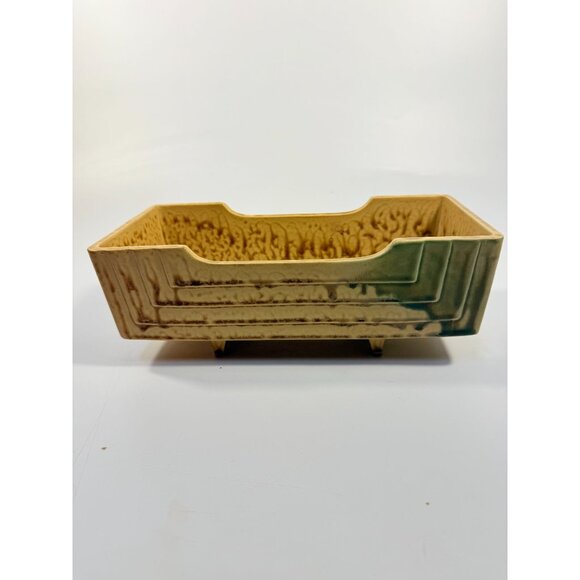 Footed Ikebana Dish Planter Japanese Drip Glaze Mid Century MCM Atomic Retro - Picture 10 of 16